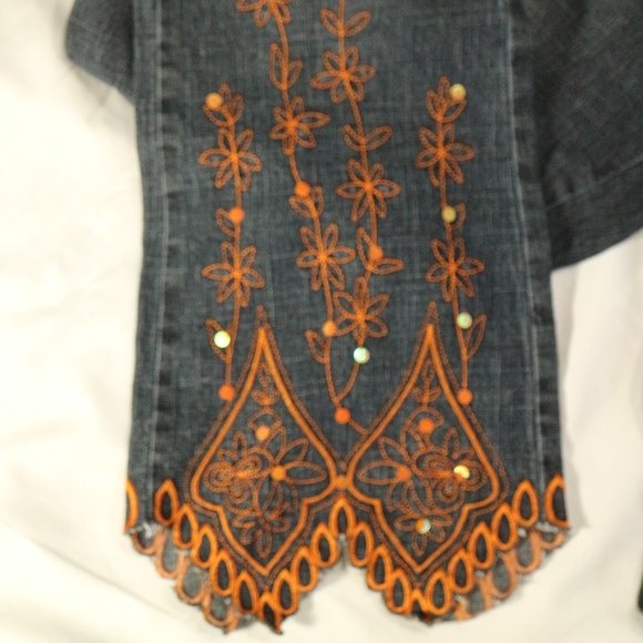 APOLLO JEANS Washed Denim Flared Bottom Jeans Sz 13/14 - Picture 5 of 16